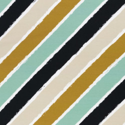 French Terry - Diagonally by lycklig design goldgelb mint